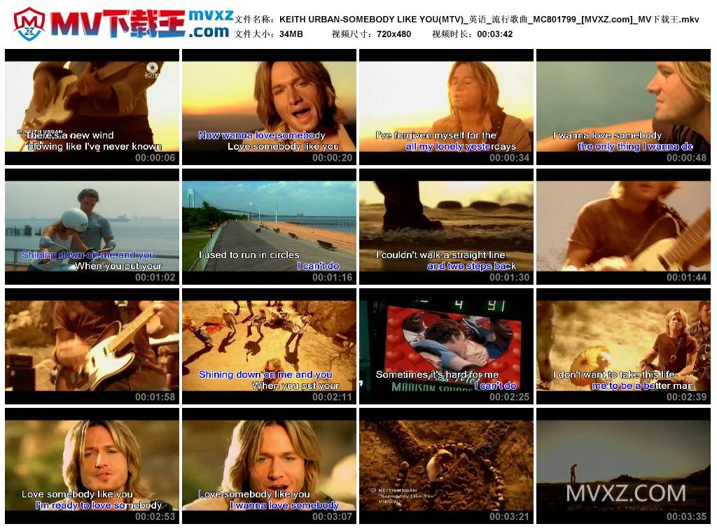 KEITH URBAN-SOMEBODY LIKE YOU(MTV)_英语_流行歌曲_MC801799